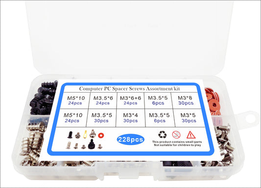 228Pcs Computer Case Mounting Screw Set