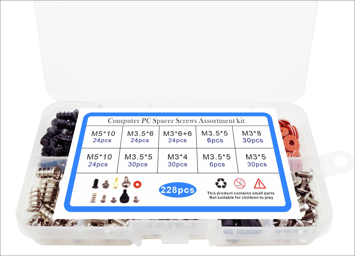 228Pcs Computer Case Mounting Screw Set